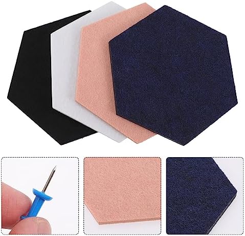 Balacoo 8 Piece Hexagon Felt Bulletin Board Decorative Wall Display for Home Office School