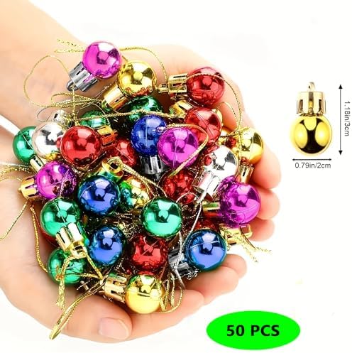 50PCS Christmas Bells 22mm Vintage Brass Decorative Hanging Ornaments for Tree Pet
