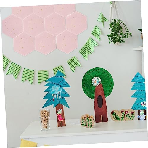 STOBOK 2pcs Hexagon Felt Board Memo Wall Decor
