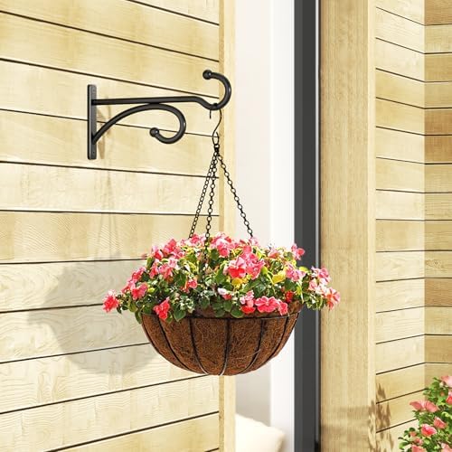 6 Inch Plant Hanger Hooks 2-Pack Black Metal