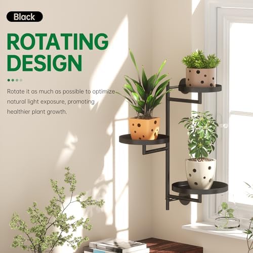 3 Tier Rotating Window Plant Shelf Stand Holder