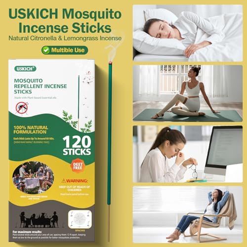 USKICH Mosquito Repellent Incense Sticks 120 Pcs