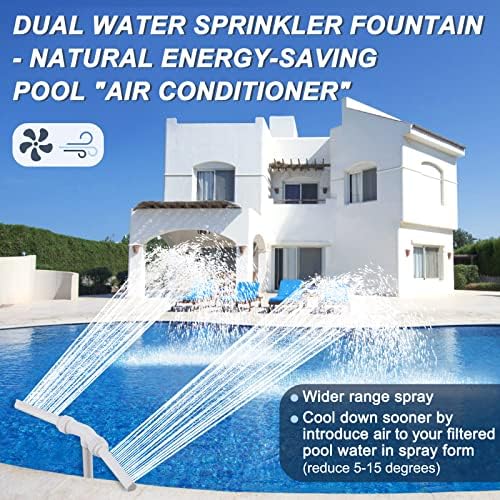 Swimming Pool Waterfall Fountain with 2 Heads - Cool Warm Water Decor