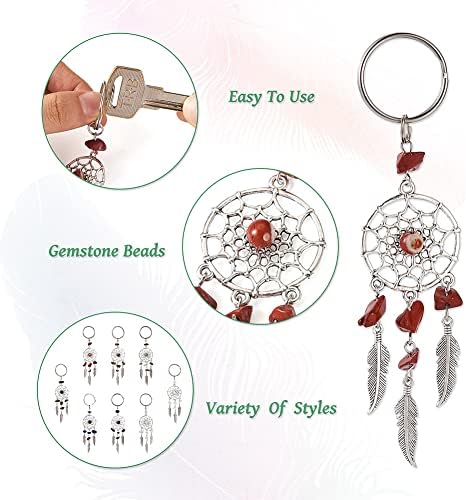 Pandahall 16Pcs Dream Catcher Crystal Charms Wall Hanging Decor