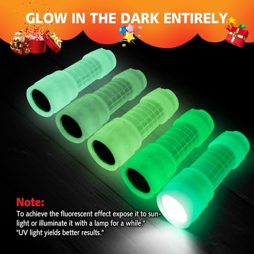 KunHe 30 Pack Glow in Dark Mini Flashlights With Batteries