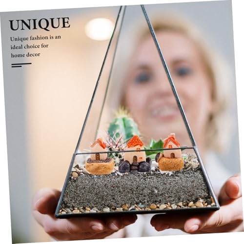 Unique Micro Village Houses 3 Pack Resin Statues for Fairy Garden Decor