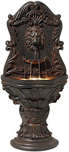 John Timberland Royal Lion Acanthus 50 Inch Water Fountain with LED Light