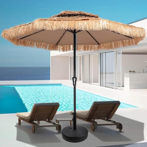 Heavy Duty Round Umbrella Base Stand with Steel Holder 50lbs Capacity 20inch Black