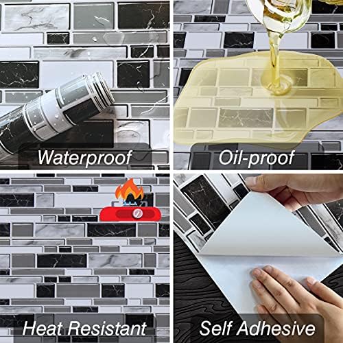 Livebor Peel and Stick Waterproof Kitchen Backsplash Wall Paper