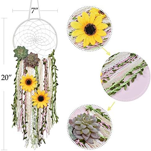 DrCor Sunflower Dream Catcher Wall Hanging Decor