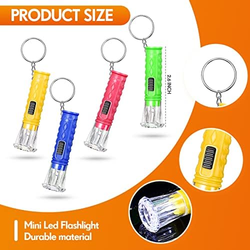 Jexine 100 Pcs Mini Flashlight Keychain Bright LED Light