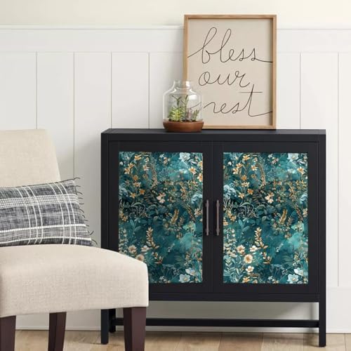 Lenify Green Floral Peel and Stick Wallpaper Roll 169x1181in