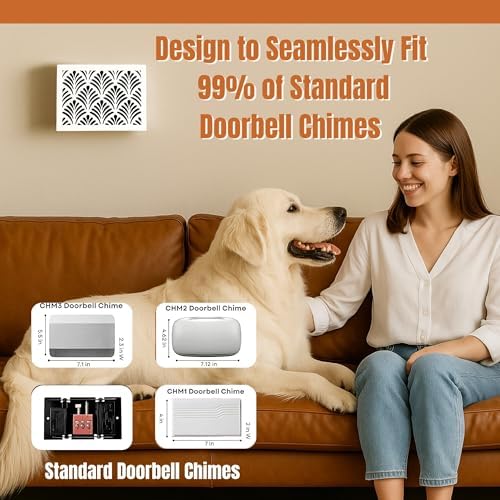 Wooden Doorbell Chime Cover Box - White Universal Fit