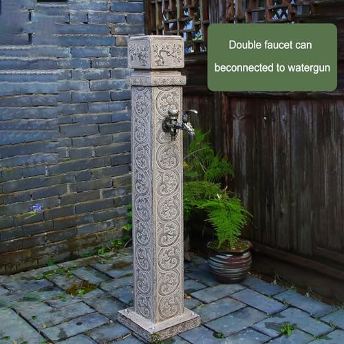 PAKMEZ Freestanding Garden Water Column with Faucet