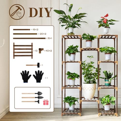 Uneedem 10 Tier Plant Stand for Indoor Outdoor Use