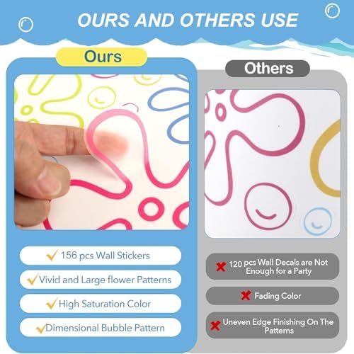 Under The Sea Wall Decals 156PCS Colorful Bubbles Peel and Stick Decor