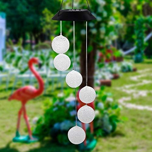 MorTime LED Solar Crystal Ball Wind Chime 25 Inch