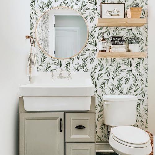 Livebor Olive Leaf Peel and Stick Wallpaper 177x1181 Inch