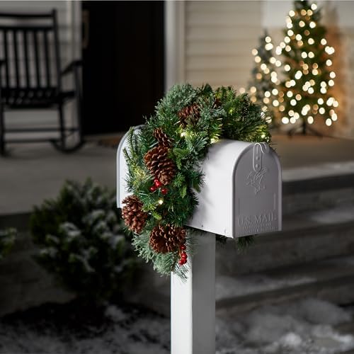 National Tree Company Pre-lit Artificial Christmas Mailbox Swag Colonial 36 Inch