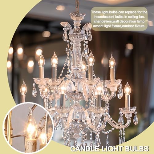 Potanro 12 Pack E12 Incandescent Bulbs 40W Warm White 2700K Dimmable