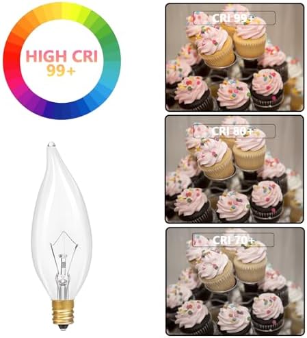 Potanro 12 Pack E12 Incandescent Bulbs 40W Warm White 2700K Dimmable