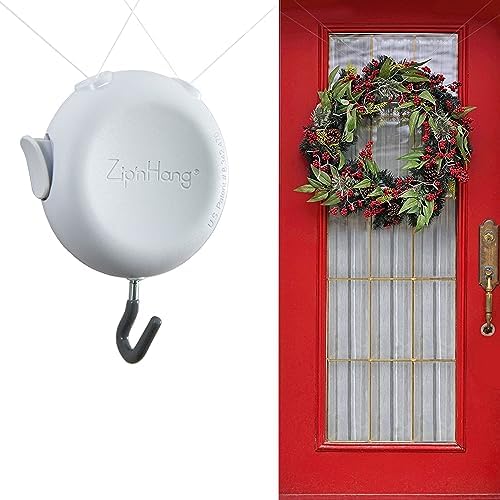 Zip n Hang Adjustable Wreath Hanger for Front Door