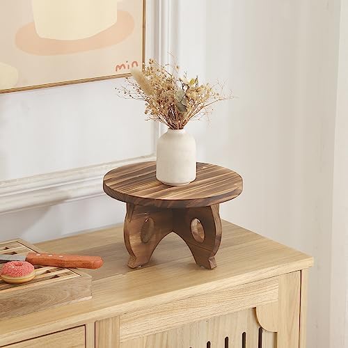 Round Wooden Plant Stand for Indoor Decor