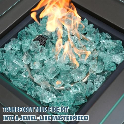 Mr Fireglass Crushed Fire Glass 10 lb Light Sea Blue