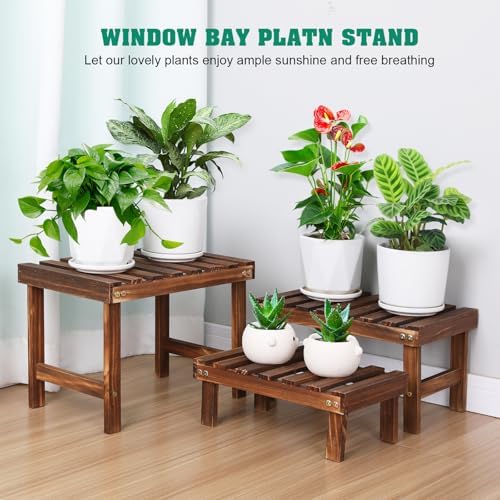 COOGOU 3 Tiered Plant Stand Shelf Rack Holder for Indoor Outdoor Use