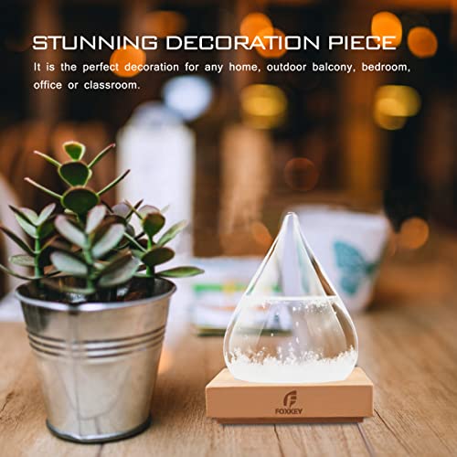 Storm Glass Weather Predictor with Wood Base