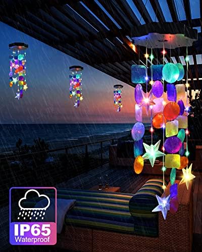 Toodour Solar Decorative Shell Wind Chime Outdoor Light