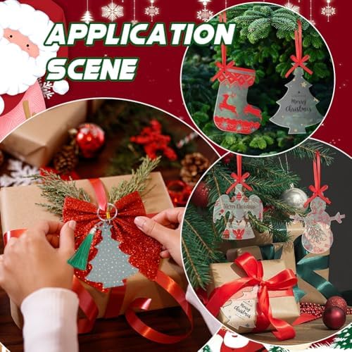 Sunnyclue 1 Bag 48Pcs Christmas Acrylic Blanks for Painting and DIY Crafts