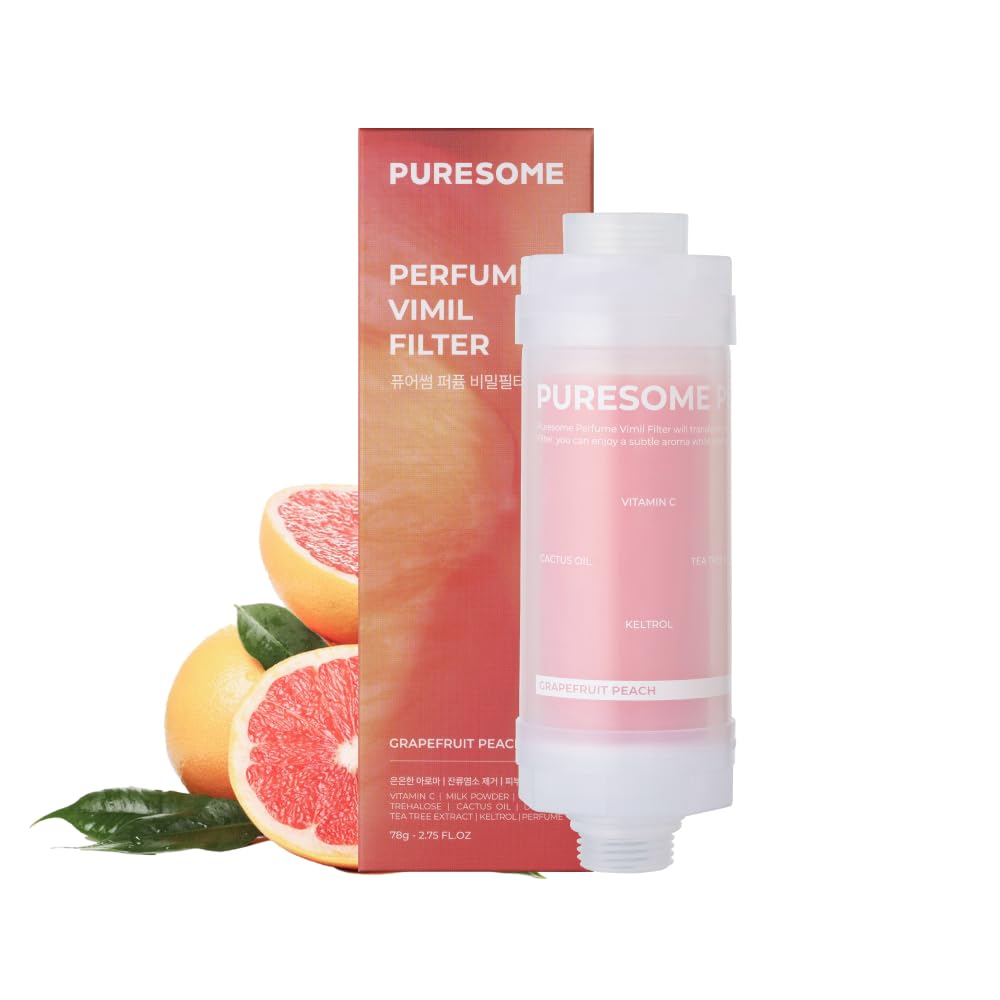 BODYLUV Puresome Perfume Shower Filter - Chlorine Removal Vitamin C Scent Grapefruit Peach