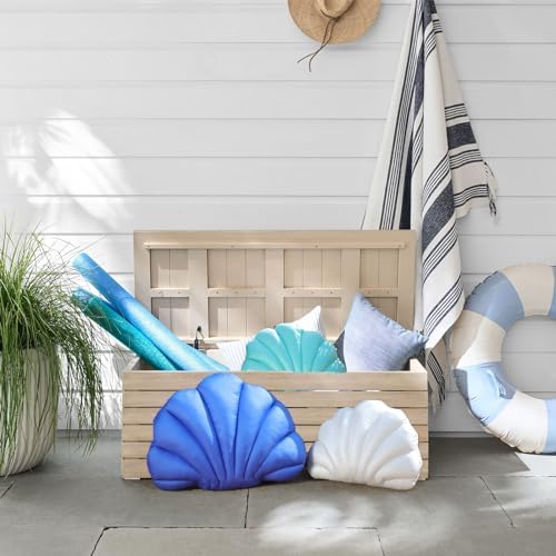 YRXRUS Turquoise Seashell Throw Pillow 13x10 Inch Waterproof Outdoor Decor