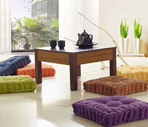 ChezMax Floor Pillow Cushion 16x16 Inch Thick Velvet Seat Pad for Yoga Meditation Indoor Outdoor Use