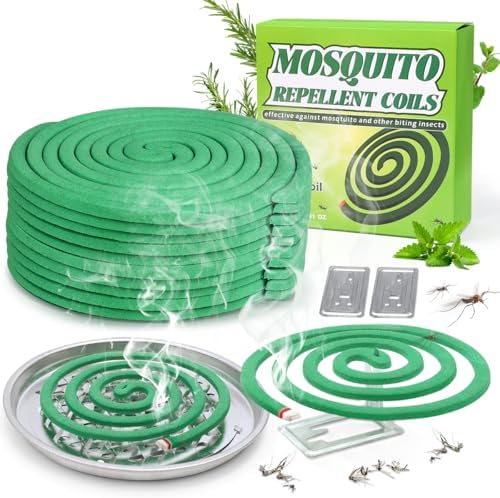 20 Pack Natural Mosquito Repellent Coils with Holder and Stands