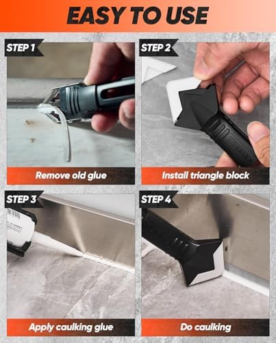 Saker 3 in 1 Caulking Tool with Scraper and Smoother