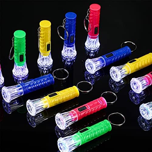 Jexine 100 Pcs Mini Flashlight Keychain Bright LED Light