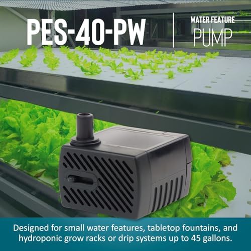 Little Giant PES-40-PW Fountain Pump with 6-Foot Cord and Flow Control Valve