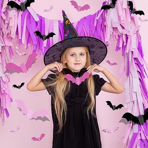 Pink Bats Halloween Wall Decal 48PCS