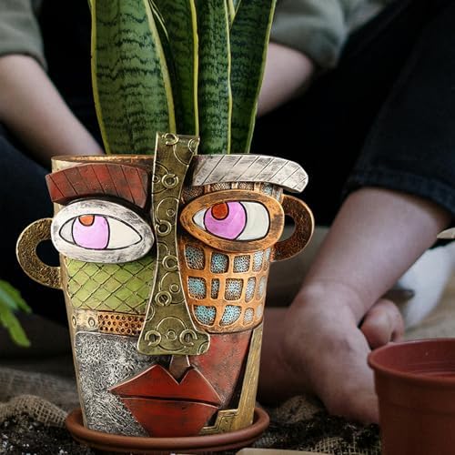 Abstract Face Planters Pots - Classic Design