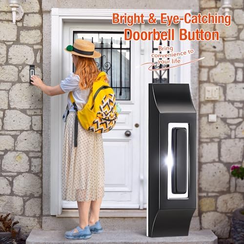 Enhon Solid Metal Doorbell Button with LED Light