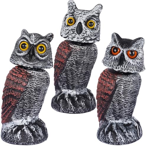 Hausse 3 Pack Horned Owl Bird Scarecrow Set