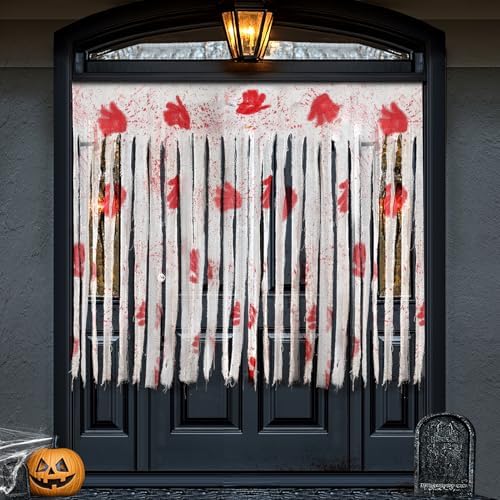 Extra Large Bloody Halloween Creepy Curtain - Scary Spooky Door Decor