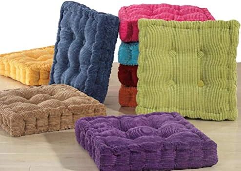 ChezMax Floor Pillow Cushion 16x16 Inch Thick Velvet Seat Pad for Yoga Meditation Indoor Outdoor Use