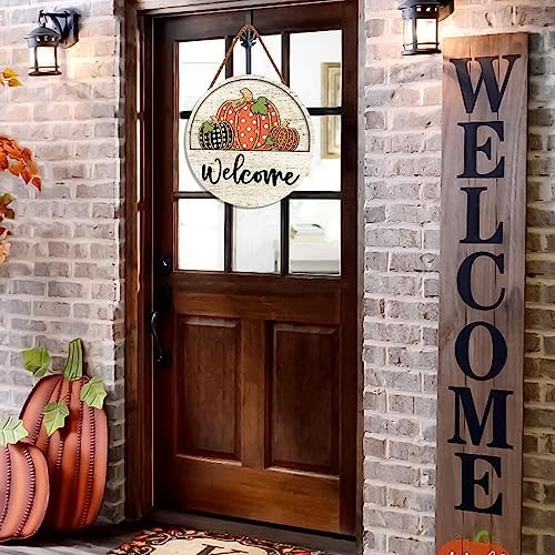 KORVITA Fall Welcome Door Sign 12x12 Inches
