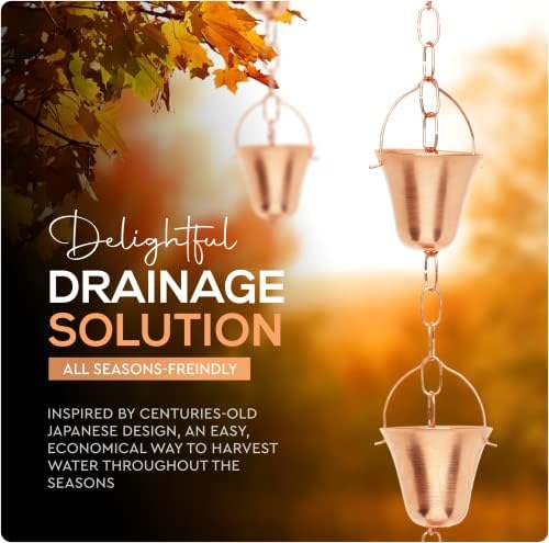 Copper Rain Chain Bell Style 65 Long for Universal Fit