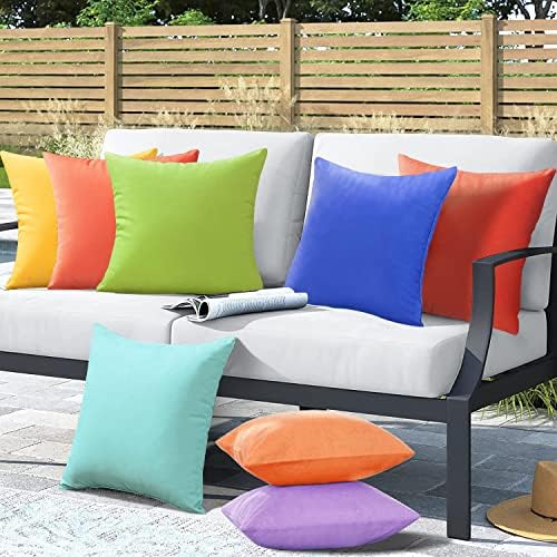 VAKADO Waterproof Outdoor Throw Pillow Covers Set of 2 18x18 Inches