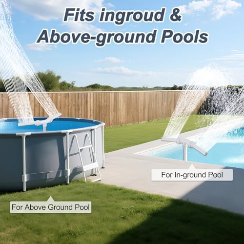 Swimming Pool Waterfall Fountain with 2 Heads - Cool Warm Water Decor