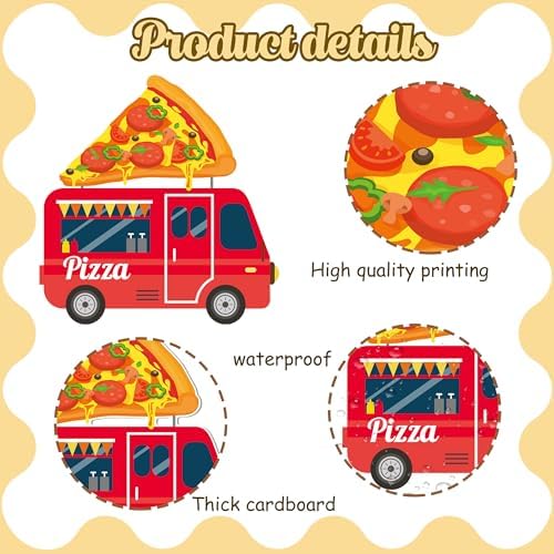 10Pcs Pizza Party Cutouts for Birthday Decorations